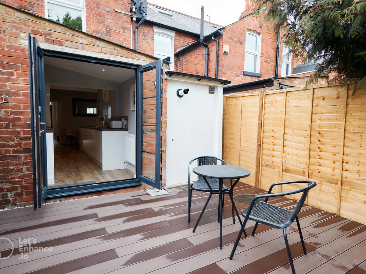 Deck painting on urban terrace decking in Harrogate by Harrogate Decorators, professional painters