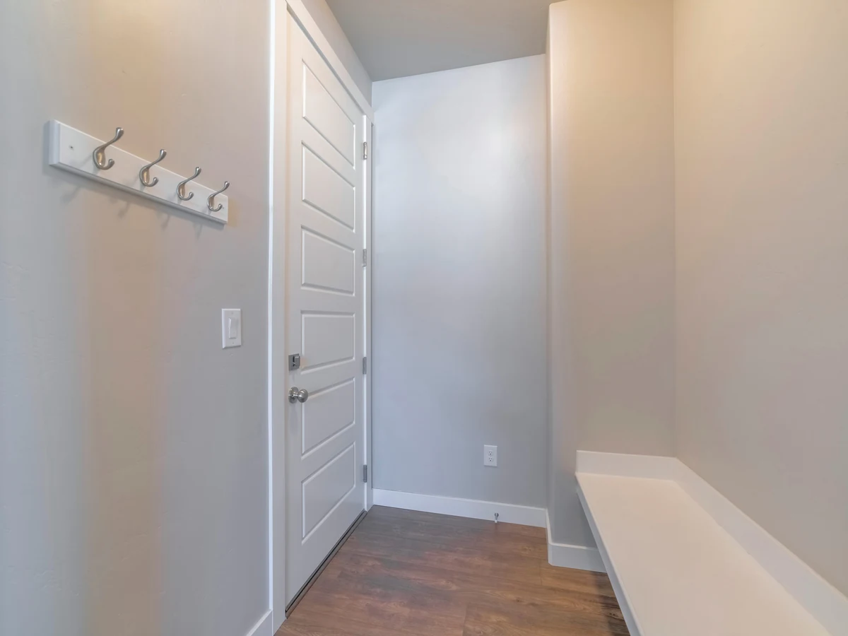 Simple grey hallway painting in Harrogate by Harrogate Decorators