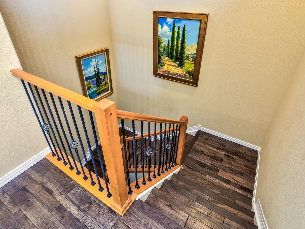 Staircase painting wooden banister in Harrogate by Harrogate Decorators, professional painters